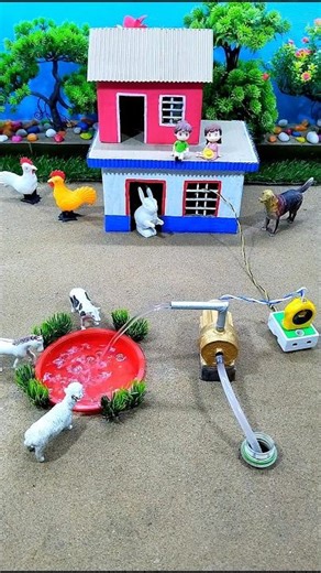 mini motor water pump project and mini village making # 649