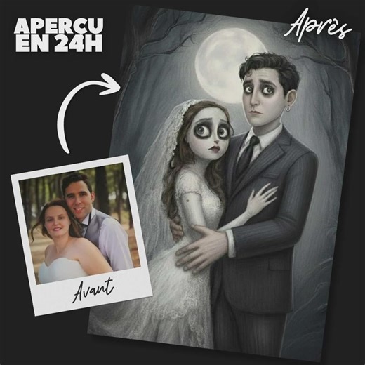 Custom Tim Burton Portrait From Your Photo | Gothic Fantasy Gift | Personalized Poster - Etsy