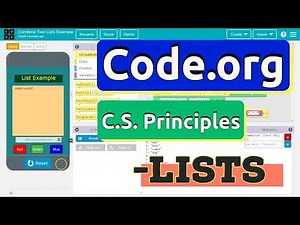 Code.org Combining Two Lists | C.S. Principles Example with Code
