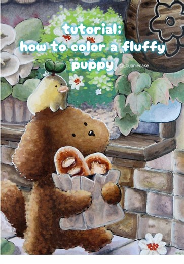 Tutorial de coloración de un perrito con técnicas creativas