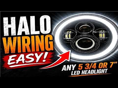 How to Hook Up Wire Halo Drl on any 5 3/4 or 7" Motorcycle Led Headlight Install H4 DIY