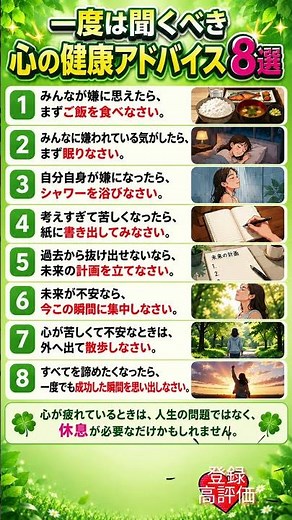 一度は聞くべき心の健康アドバイス8選