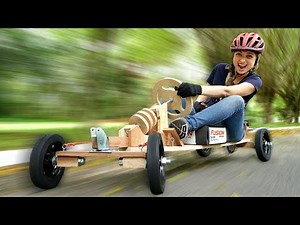 We made an ELECTRIC CART POWERED BY AA BATTERIES!