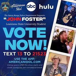 534K views · 21K reactions | The Baton Rouge Police Department is calling on Baton Rouge! Let’s rally behind our very own John Foster as he takes the stage on American Idol: Sunday, May 4, and Monday, May 5! Cast your VOTE and help him shine! | Baton Rouge Police Department | Facebook