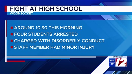 4 students arrested after fight at Woonsocket High School