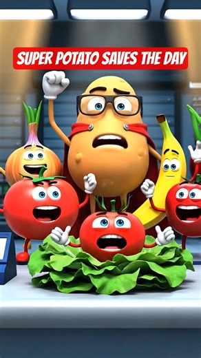 Super Potato Saves the Exploding Tomato?! 🥔#superpotato #potato #3Danimation #funnyshorts