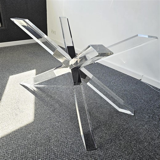 Acrylic Dining Table Base: Heavy Duty Lucite Pedestal for Glass Top, Contemporary Transparent Furniture - Etsy