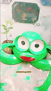 🐸 DIY Creative ideas to reuse tyres🐸Making frog with tyres 🐸#decoration #trending #upcycleproject