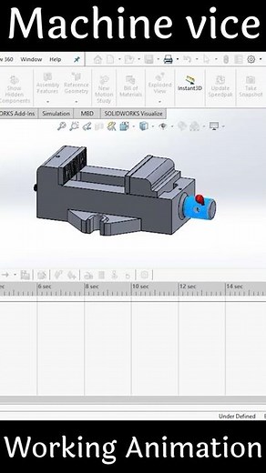 #recap working animation of Machine Vice assembly in Solidworks #solidworks #subscribe #shorts