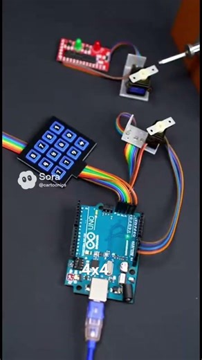 Password protected door lock system, using Arduino Uno and server motor