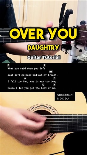 Over You - Daughtry | Guitar Chords with Lyrics 🎵🎸 #guitartutorial #chords #lyrics | dernalvamusic