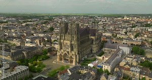 Reims Cathedral is a witness to many of the most important events in European history. Reims Cathedral is considered one of the pinnacles of Gothic architecture. Aerial view