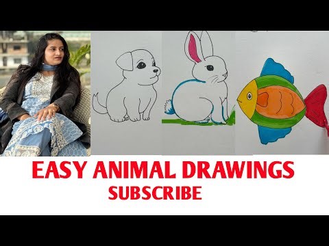 5 Easy Animal Drawings for Kids | Step by Step Drawing Tutorials | How to Draw Cute Animal