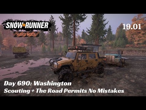 SnowRunner Hard Mode - R19 E01 - Scouting + The Road Permits No Mistakes