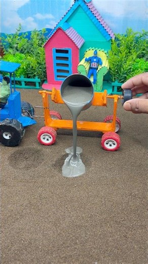 😱 Real Working Mini Tractor Making Cement Pillar | Amazing DIY Construction Machine 🚜 #shorts