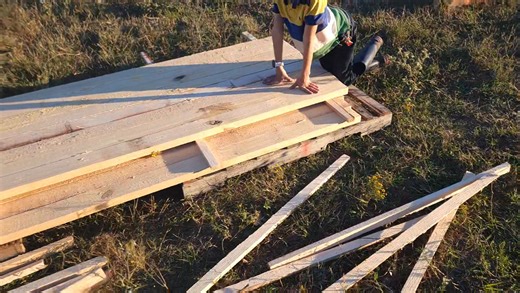 Stacking lumber for drying. | Shady Grove Ranch