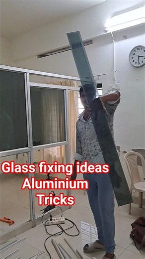 glass fixing ideas aluminium tricks #youtubeshorts #home #wardrop #kitchen #interiordesign #glass