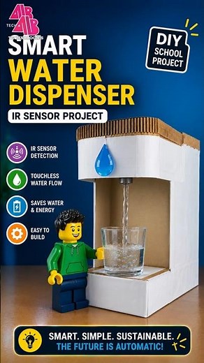 💧 DIY Smart Water Dispenser School Project IR Sensor Based Automatic Water Dispenser #diyproject
