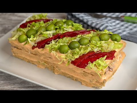 PASTEL frío VEGETAL con Atún y PAN DE MOLDE 🥪