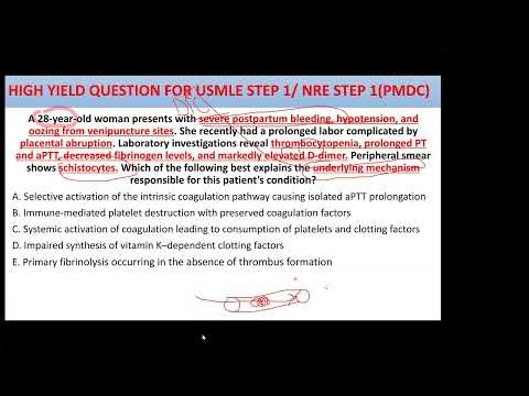 DIC High-Yield MCQs | USMLE Step 1 & NRE Step 1 Exam Prep
