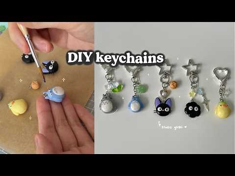 How to Make Clay Keychains 🌱 Studio Ghibli inspired Charms