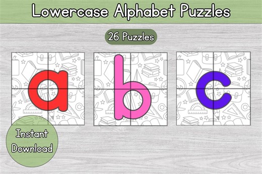 Lowercase Alphabet Puzzles - Etsy
