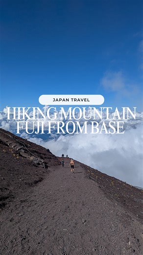 ‎Tia | Adventure World Travel | ت‎ on Instagram: "HIKING MOUNT FUJI FROM BASE TO SUMMIT 🇯🇵 Mount Fuji is the highest peak in Japan and a very popular hike. Most people summit by taking a bus to the 5th Station, which is already over halfway up. It’s a great way to make the mountain more accessible, but personally, I only feel like I’ve truly summited a peak if I start from the bottom. ABOUT THIS HIKE: ⛩️Start: Kitaguchi Hongu Fuji Sengen Shrine 🥾Distance: 36km roundtrip (44km if you start fro