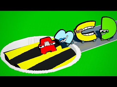 Alphabet Lore A-Z Cars vs SPINNING ROLLERS in Teardown