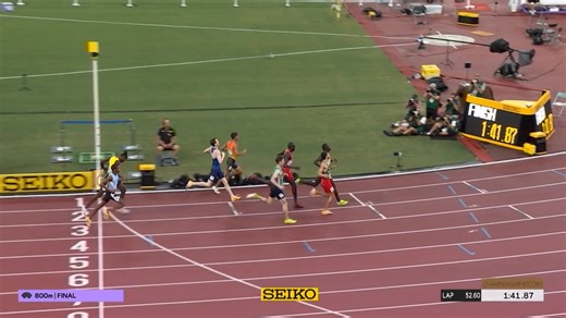 What a final 🥵 Emmanuel Wanyonyi led from gun to tape finishing in a championships record of 1:41.86 🔥 And for the first time ever in the 800m, eight men have gone sub 1:43 in a single race 🤯 #WorldAthleticsChamps | World Athletics