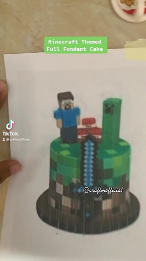 Minecraft Full Fondant Cake! ⚒ Follow us on Tiktok! #DLA #fondant #cake #cakeart | Craft 'M
