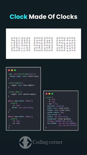 Clock made using HTML CSS JavaScript #coding #webdesign #viral #shorts