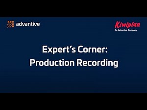 Kiwiplan Expert's Corner: Production Recording
