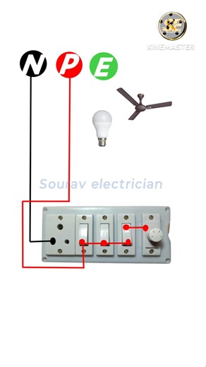 3 switch 1 socket 1 regulator connection //switch socket connection #switchbox