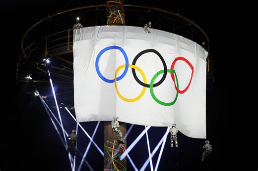 Olympics-France welcomes Olympic flag as 2030 Winter Games loom