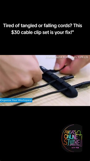 6.3K views · 35 reactions | 4pc Multi-purpose Cable Clips Set – $30 ✨ Keeps cords in place & tangle-free ✨ Great for chargers, headphones & desktop cables ✨ Strong adhesive, sticks to almost any surface ✨ Clean, simple & reusable  WhatsApp 7144910 to order — send a screenshot  #CableOrganizer #DeskHack #AnisasOnlineStore #TrinidadShopping | Anisa's online store | Facebook