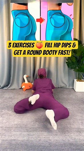 3 Exercises 🍑 Fill Hip Dips Fast! #GluteWorkout #Fitness #Booty