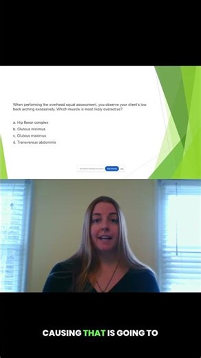 NASM CPT Test Prep Tip of the Day - Overactive/Underactive Muscles: Low Back Arch #personaltrainer