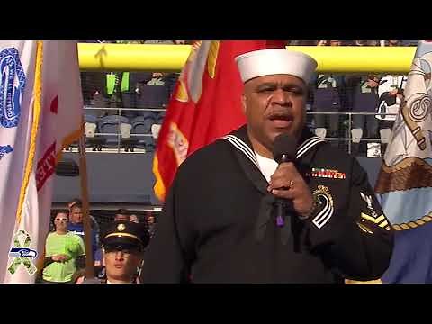 US Navy Veteran Generald Wilson Sings National Anthem | 2019 Week 9 Seattle Seahawks