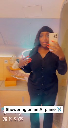 Luxury First Class Experience on Emirates A380: Showering on Airplane