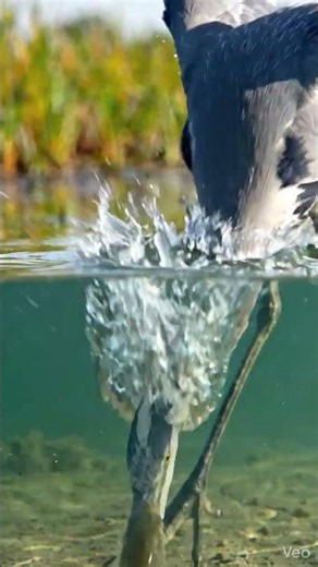 Nature’s Silent Hunter Strikes Underwater 🌊🕊️ #4k #wildlife #birds #nature #shorts #viral