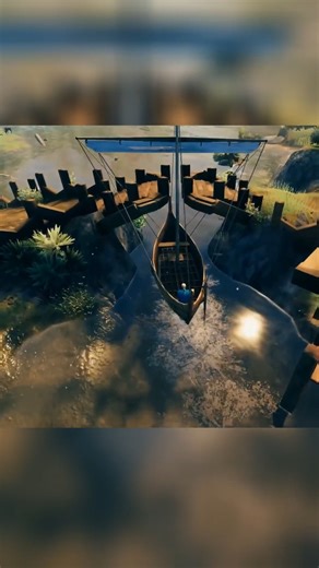versaugh on Instagram: "Viking Boat-friendly bridge #valheim #valheimgame #valheimbuilds #valheimgaming 🗨"