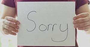 Download 4K Sorry Sign Close Up for free