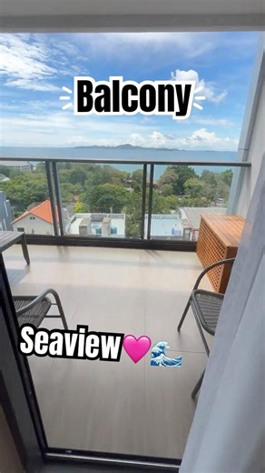 1-Bedroom seaview condo with a big balcony 🩷 #pattaya #thailand