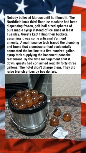 HOTEL ICE MACHINE PRODUCES PERFECT SPHERES OF MAPLE SYRUP 🍁🧊😂