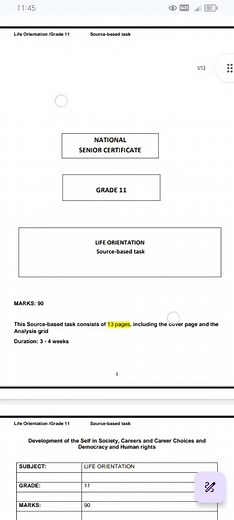 Grade 11 Life Orientation Source Based Task #grade11 #teacher #lifeorientation #CAPS #christiantiktok