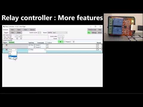 Control switches, lights, motors and electrical equipment using a computer and a USB relay board