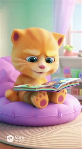 Kucing Pintar Lagi Baca Buku! 🐱📚 #kucinglucu #funny #shorts