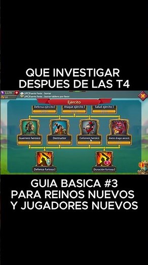 #lordmobile "¿Qué investigar después de las T4? Guía básica - 3ª parte para reinos nuevos