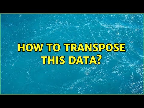 How to Transpose this Data?
