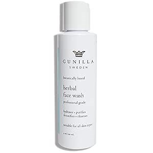 GUNILLA Herbal Face Wash - Very Gentle Daily Cream Cleanser for Dry, Normal, Sensitive Skin. Removes Dirt, Oil & Impurities. Plant-Based. Vegan. Natural. Concentrated 4.0 oz